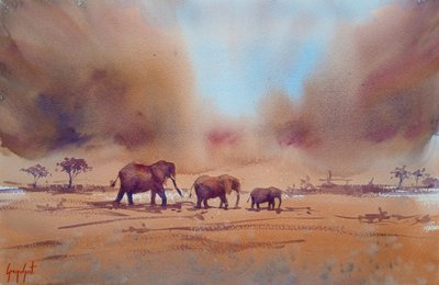 Reise afrikanischer Elefanten von Giorgio Gosti