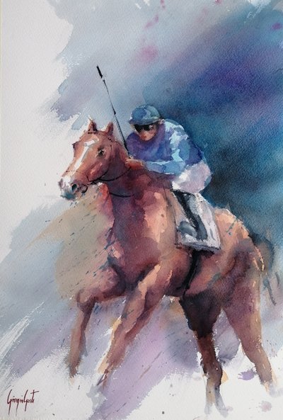 Galoppierendes Rennpferd von Giorgio Gosti