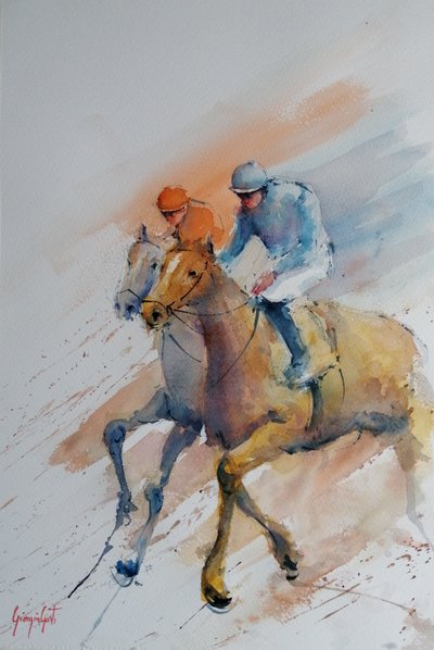 Galoppierende Rennpferde von Giorgio Gosti