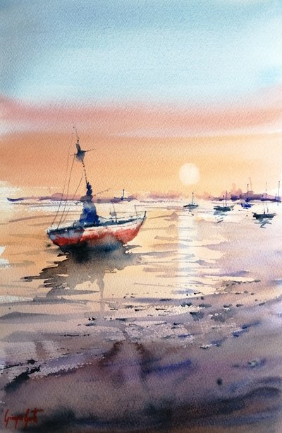 Goldene Stunde Boot von Giorgio Gosti