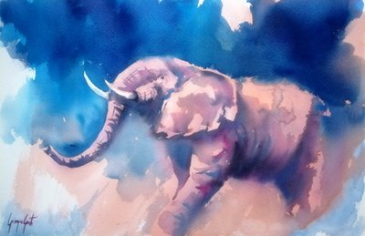 Majestätischer blauer Elefant von Giorgio Gosti