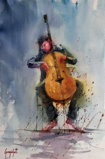 Leidenschaftlicher Cellospieler von Giorgio Gosti