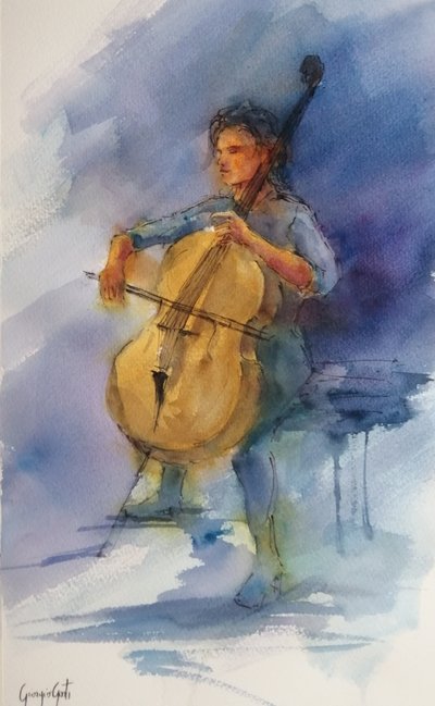 Gelassene Cellodarbietung von Giorgio Gosti
