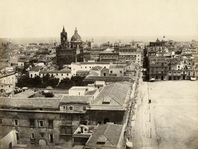 Ansicht von Palermo von Porta Nuova, Sizilien, Italien, Foto von Giorgio Sommer von Giorgio Sommer