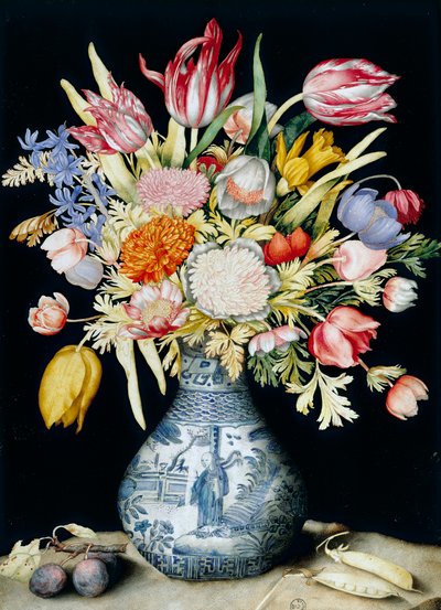 Chinesische Porzellanvase mit Blumen von Giovanna Garzoni