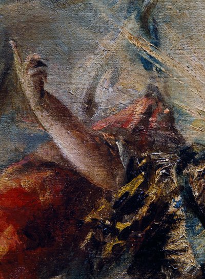 Der Arm des Engels, der Tobias segnet, Detail aus der Hochzeit des Tobias von Giovanni Antonio Guardi