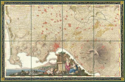 1793 Karte der Umgebung von Neapel von Giovanni Antonio Rizzi Zannoni