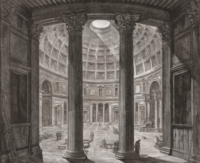 Innenraum des Pantheon, Rom, Italien von Giovanni Battista (after) Piranesi