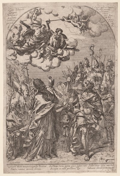 Attila vor den Toren Roms von Giovanni Battista Bracelli, after Alessandro Algardi