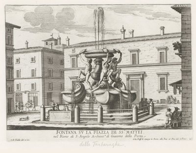 Fontana delle Tartarughe auf der Piazza Mattei in Rom von Giovanni Battista Falda