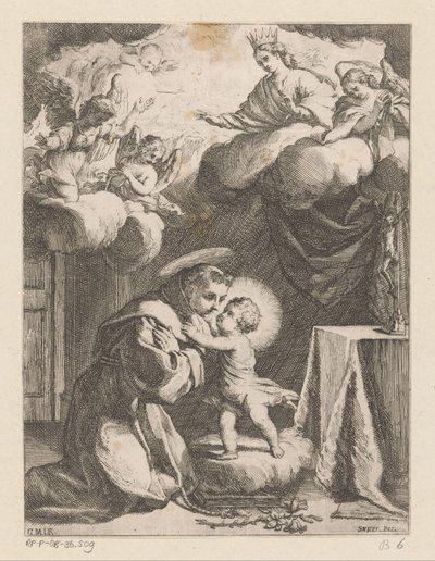 Heiliger Antonius von Padua das Kind anbetend von Giovanni Battista Mercati