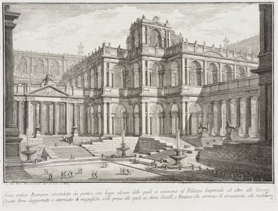Von Säulenhallen umgebenes antikes Forum von Giovanni Battista Piranesi
