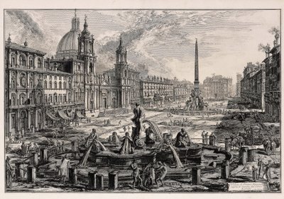 Ansicht der Piazza Navona in Rom (aus: Vedute di Roma) von Giovanni Battista Piranesi