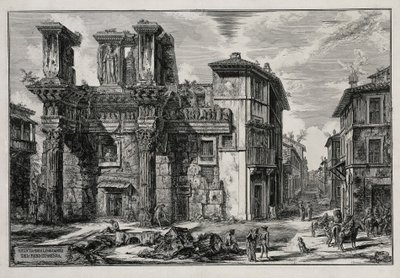 Ansicht der Überreste des Nerva-Forums in Rom (aus: Vedute di Roma) von Giovanni Battista Piranesi