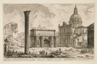 Bogen des Septimius Severus (Septimius-Severus-Bogen), aus „Ansichten von Rom“ von Giovanni Battista Piranesi