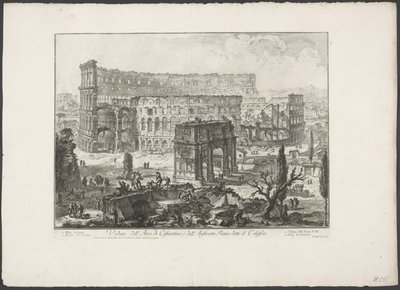 Bogen des Konstantin und das Kolosseum in Rom von Giovanni Battista Piranesi