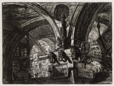 Der Pfeiler mit der Lampe (Blatt 15 in: Carceri d