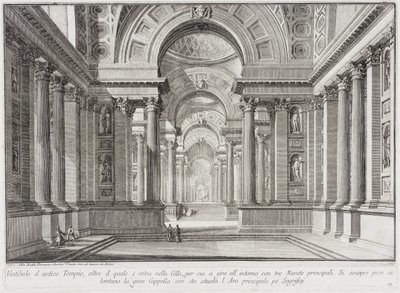 Imaginärer antiker Tempel im Stil derer, die zu Ehren der Göttin Vesta erbaut wurden von Giovanni Battista Piranesi