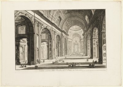 Innenansicht der Petersbasilika im Vatikan, aus Ansichten von Rom von Giovanni Battista Piranesi