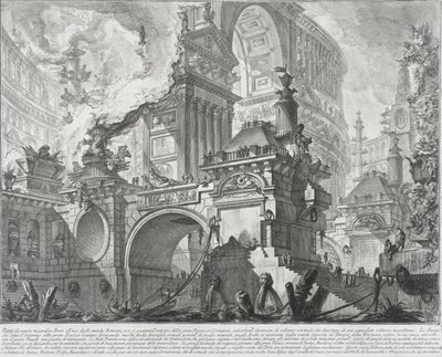 Teil eines geräumigen und prächtigen Hafens für die alten Römer, der auf einen großen Marktplatz führt, 1761-80 von Giovanni Battista Piranesi