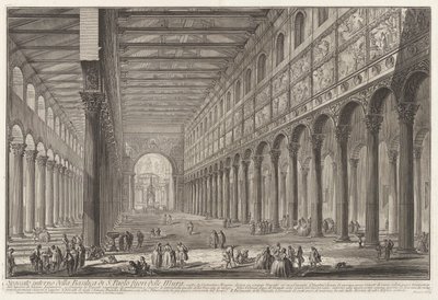 Innerer Schnitt der Basilika S. Paolo fuori delle Mura von Giovanni Battista Piranesi