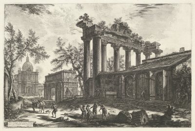 Tempel des Saturn in Rom (Ansichten von Rom) (Vedute di Roma disegnate ed incise da Giambattista Piranesi architetto Veneziano) von Giovanni Battista Piranesi