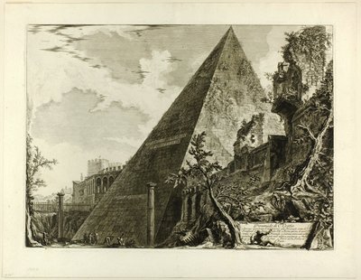 Die Pyramide des Gaius Cestius, aus Ansichten von Rom von Giovanni Battista Piranesi