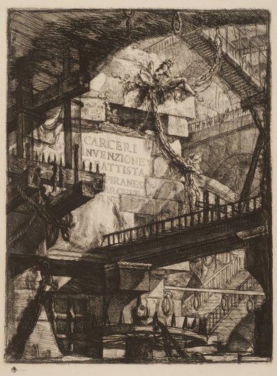 Titelblatt, Platte I aus Imaginary Prisons, ca. 1750 von Giovanni Battista Piranesi