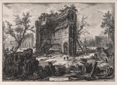 Ansicht der Überreste der Gebäude im zweiten Stock der Thermen des Titus, aus Ansichten von Rom von Giovanni Battista Piranesi