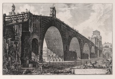 Ansicht der Milvischen Brücke über den Tiber, zwei Meilen außerhalb von Rom, aus Vedute di Roma (Ansichten von Rom) von Giovanni Battista Piranesi