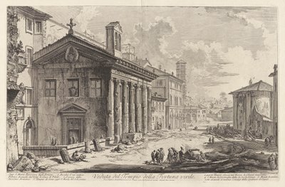 Ansicht des Tempels der Fortuna Virilis. Heute die armenische Kirche Santa Maria Egizziaca (heute als Tempel des Portunus angesehen), aus Vedute di Roma (Ansichten von Rom) von Giovanni Battista Piranesi