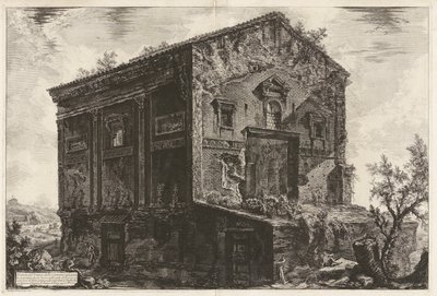 Ansicht des Tempels der Camene, ehemals von einem Wald im Tal Egeria umgeben von Giovanni Battista Piranesi