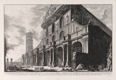 Ansicht der Basilika von San Paolo fuori le Mura, erbaut von Konstantin dem Großen, aus Vedute di Roma von Giovanni Battista Piranesi