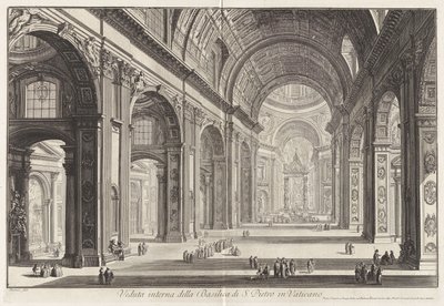 Innenansicht der Basilika von Sankt Peter im Vatikan, aus Vedute di Roma von Giovanni Battista Piranesi