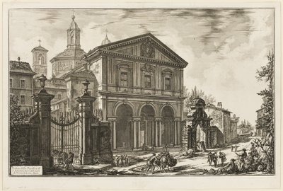 Ansicht der Basilika San Sebastiano fuori delle mura [St. Sebastian außerhalb der Mauern] an der Via Appia, aus Ansichten von Rom von Giovanni Battista Piranesi