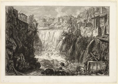Ansicht der großen Kaskade in Tivoli, aus Ansichten von Rom von Giovanni Battista Piranesi