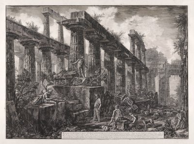 Vue des restes de la celle du Temple de Neptune von Giovanni Battista Piranesi