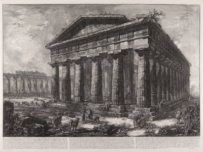 Ansicht des Tempels des Neptun, Schutzgott der alten Stadt Pesto von Giovanni Battista Piranesi