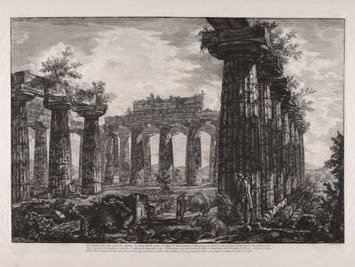 Innenansicht des sogenannten Kollegiums der Amphiktyonen, aus „Verschiedene Ansichten von ... Pesto“ von Giovanni Battista Piranesi