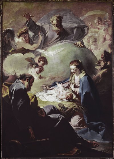 Geburt Christi mit dem Allmächtigen und dem Heiligen Geist von Giovanni Battista Pittoni