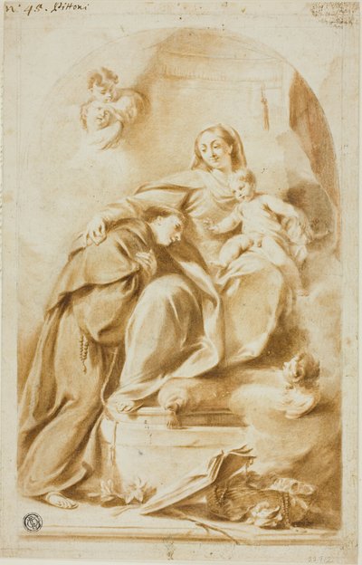 Madonna mit Kind und Heiliger Antonius von Padua von Giovanni Battista Pittoni the Younger