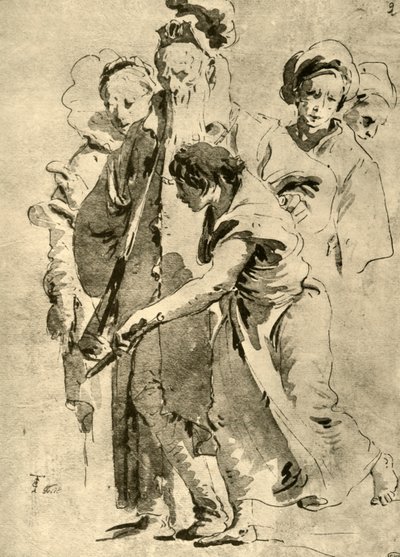 Gruppe von Figuren, Mitte des 18. Jahrhunderts, 1928 von Giovanni Battista Tiepolo