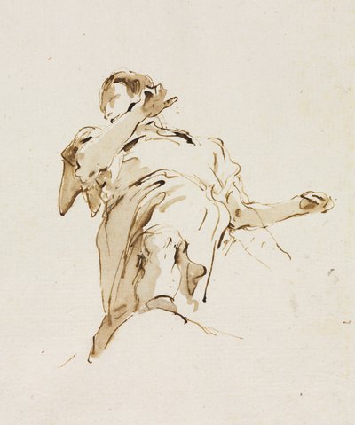 Männliche Figur von unten gesehen, ca. 1740er von Giovanni Battista Tiepolo