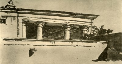 Säulenhalle einer Villa, 1757, 1928 von Giovanni Battista Tiepolo