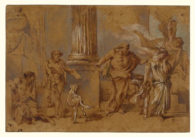 Die Vertreibung der Hagar von Giovanni Benedetto Castiglione