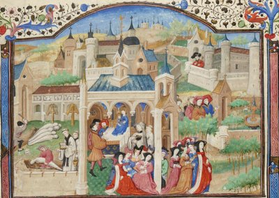 Decameron, Abreise der Erzähler des Decameron aus Florenz von Giovanni Boccaccio