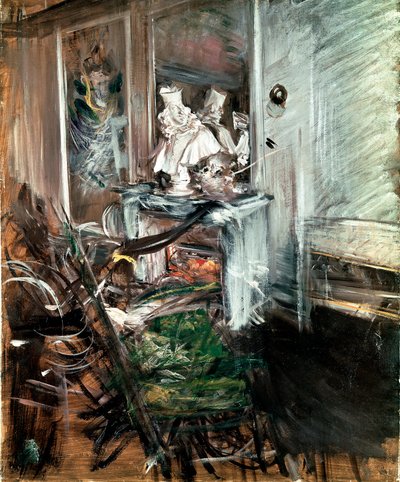 Der „Kardinal“ von Bernini im Atelier des Malers. Gemälde von Giovanni Boldini (1842-1931) um 1899. Öl auf Leinwand. Pistoia, Collezione Boldini von Giovanni Boldini