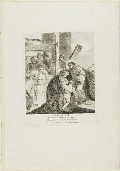 Christus tröstet die weinenden Frauen, Tafel acht aus Kreuzwegstationen von Giovanni Domenico Tiepolo