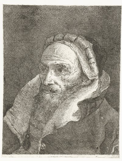 Mann mit hochgestelltem Mantelkragen von Giovanni Domenico Tiepolo