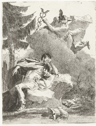 Merkur erscheint Aeneas in seinem Traum von Giovanni Domenico Tiepolo